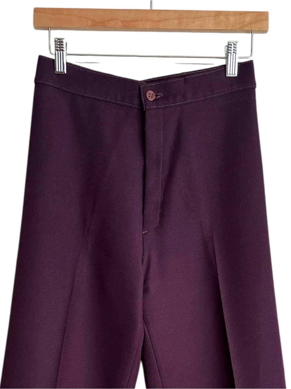 Vintage 70s LEVI’S Plum Purple High Rise Wide Leg Pants Trousers Perma Prest - Picture 3 of 15